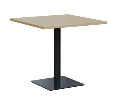 SQT 450 - 3 stůl hranlatý, deska 800x800 mm, síla 25 mm, trubková noha černá, bříza světlá